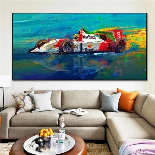 MZeer Bild auf Leinwand, Motiv Ayrton Senna F1, Legende, 50 x 70 cm, ohne Rahmen