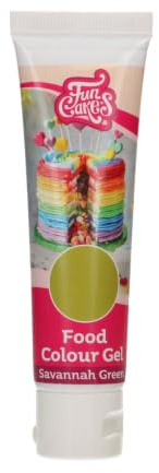 FunCakes Food Colouring Gel Savannah Green, Concentrated Food Dye for Dough, Cream, Fondant, Sugar Paste, Marzipan, Food Coloring Gel, Halal, 30 g | Highly concentrated, For fondant, butter cream, marzipan, icing and cake dough, Stable to baking up to 392°F