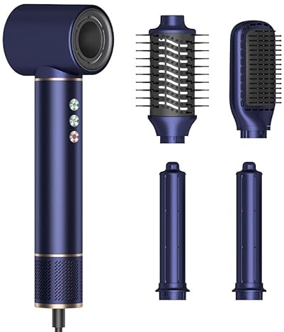 JAOGAUS 110000 RPM Ionen Haartrockner, Rundbürstenföhn mit Glätten, Locken, Trocknen, Volumengeben, Massagekamm, Ionen Pflege, Stylingbürsten für Alle Haartypen