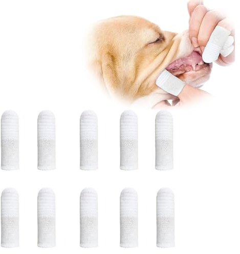 Spazzolino da Denti per Cani di Gatto,Fibra di Tessuto Spazzolini da Dito per Animale Domestico a Copertura Totale a 360 °,Rimuovere Efficacemente la Placca Dell'animale Domestico (10 pezzi)