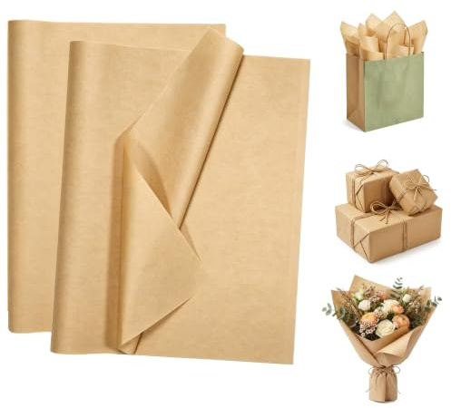 100 Blatt Seidenpapier Verpackungsmaterial, 50x35cm Kraft Seidenpapier, Packpapier, Packseide, Transparentpapier Seidenpapier Verpackungsmaterial für DIY-Geschenkdekoration, Hochzeit Handwerk Dekor