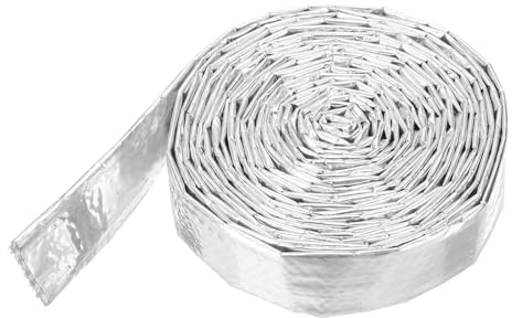 QUARKZMAN Guaina Termica in Alluminio 3/8 ID x 10.5Ft Guaina Termica in Alluminio Metallizzato in Fibre di Vetro per Cavi di Alimentazione Cavi Cablaggio Elettrico