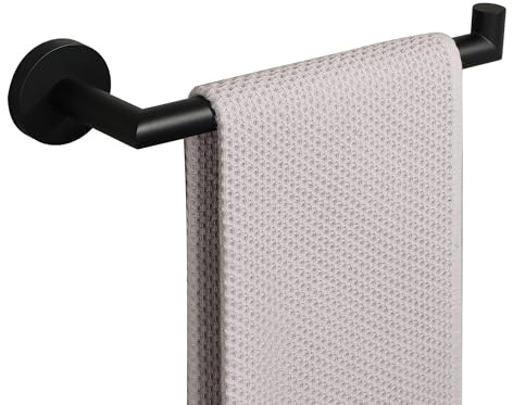 Mooche Edelstahl Handtuchhalter mit Bohren,28cm Schwarzer handtuchständer | 304 Edelstahl Rostfrei Wand Handtuchstange mit Verdeckten Schrauben für Badezimmer,Küche,handtuchhalter wand handtuchständer