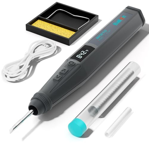 BK210 Cordless Soldering Iron, Portable Solder Iron Kit, Micro Soldering Kit & Battery Powered Soldering Pen, Usb-Type-C Port, Lcd Digital (BK210-2024)