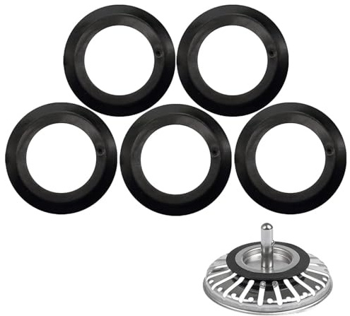 5 Pcs Sink Plug Rubber Seal,for Franke O-Rings Washers Spacer Gasket Pop Up Basin Sink Waste Fitting,for Basket Strainer 78 79 80 82 83mm Kitchen Drain Sealing Universal Replacement Accessories(Black)