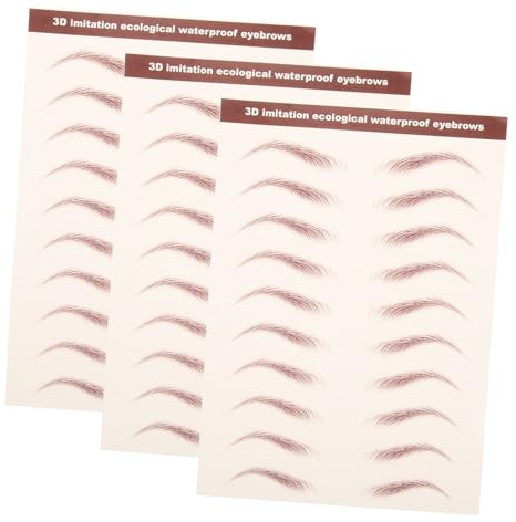 ELAYARD Autocollants pour Sourcils Waterproof 3 Feuilles 3d Effet Naturel Maquillage Féminin Tatouage Sourcils Transfert D'eau Usage Quotidien