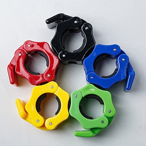 Sanfoelek Pair of Barbell Clamps Quick Release Lock 1 Inch Diameter Standard Bar Weight Plates Collar Clips Weightlifting Fitness Training