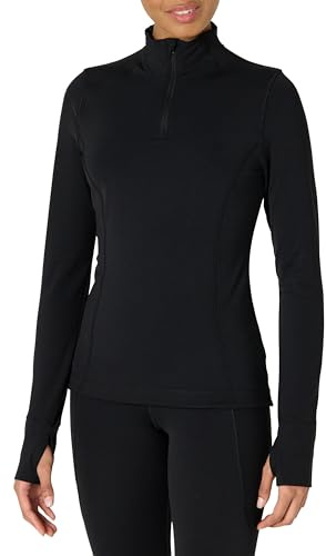 Amazon Essentials Felpa Sportiva con Zip a Maniche Lunghe in FormFlex Morbidissimo, Vestibilità Aderente Donna