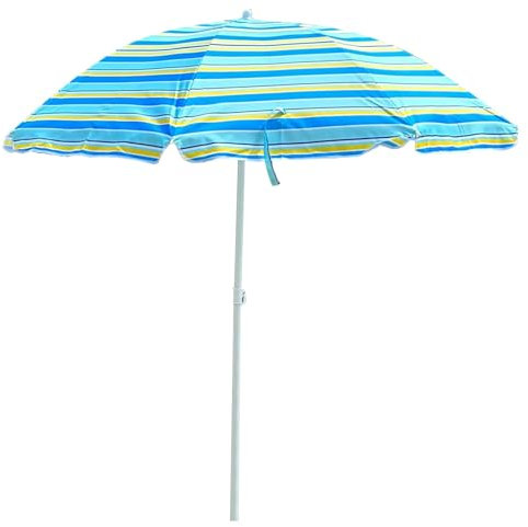 XOBRJQZ Petit parasol de plage portable de 180 cm avec sac de transport, Parasol de Terrasse coupe-vent UPF 50 pour les vacances, l’arrière-cour, la piscine, le jardin