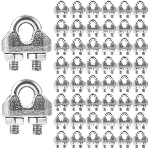 MIVIDE 40 Stück Drahtseilklemme 3mm, 304 Edelstahl Seilklemme M3, Drahtseilklemmen M3 Bügelseilklemme U-Bolzen, Seilklemme Edelstahl 304 für Stahlkabel, Draht, Seil