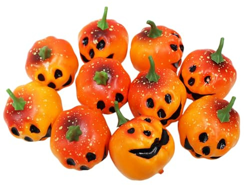 SHIFANQI 10Pcs Small Artificial Pumpkins, Fall Fake Foam Pumpkin Decor, Autumn Decorations for Thanksgiving Harvest Halloween Christmas Home Table Centerpiece Decoration, Orange