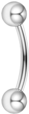 Gojewen 925 Silber Curved Barbell Piercing Augenbrau Vertical Labret Lippe Stecker 16G Rook Piercing 6/8/10mm