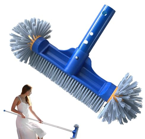 Fuuxtci Brosse De Nettoyage pour Piscine,Brosse Balai pour Piscine | Frottoir À Tête Angulaire Effaceur De Taches pour Nettoyage De Revêtement en Carrelage Élimination des Algues Bassin Entretien De