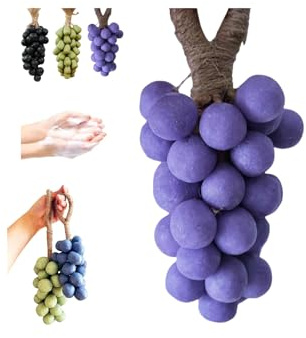 Sapone all'uva su una corda, saponi fatti a mano a forma di uva, saponette decorative a forma di uva, sapone fatto a mano a grappolo su barra di vite, per bagno doccia viso e corpo, odore naturale