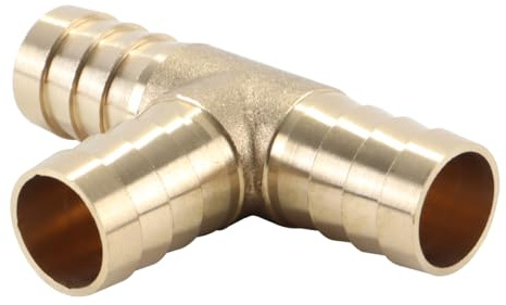 Alide 3-vägs bränsleslangkoppling T-formad slangadapter direkt ansluten till trevägsgasmunstycket på naturgasledningen (16 mm)