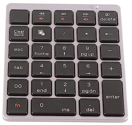 SIXRUN Tastierino Numerico Meccanico, Accessorio Wireless in Lega di Alluminio per Laptop e Computer Desktop con 28 Tasti