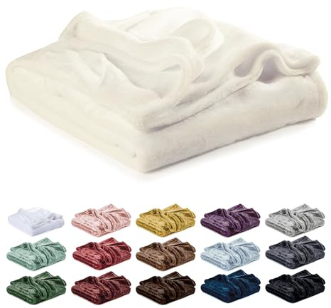 Lavea® Coperta in Pile King Size 270x240 cm Morbida – Plaid in Microfibra Caldo e Soffice per Divano e Letto, Traspirante e Facile da Lavare – Crema