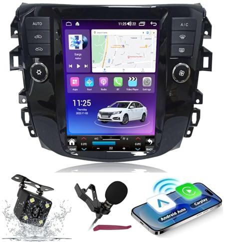 Autoradio Android 14 con navigazione GPS per N-issan Navara Terra NP300 (2018-2022) Lettore multimediale con schermo verticale da 9,7 con navigazione GPS Wireless Carplay Bluetooth 5.0 HIFI Radio FM