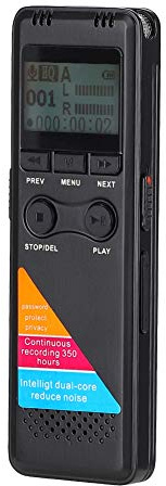 Acouto MP3 MP4 Schermo LCD Stereo da 8 GB 3,5 Mm Registratore Vocale USB HD Portatile La Penna di Registrazione Necessita di Capa Dotata di Registratore VocaleRegistratore AudioRegistratore Vocale