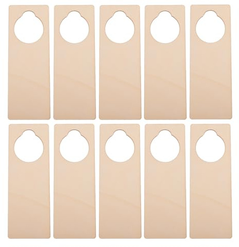 CALLARON Lot de 10 Panneaux Suspendus en Bois Brut Naturel, à Peindre Soi-même, Format A, pour Poignée de Porte, Décoration Personnalisée, pour Artisanat et Signalétique Porte, Usage