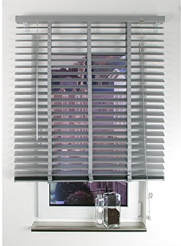 Alu Jalousie hell grau 50 mm Lamelle - Breite 60 bis 120 cm - Höhe 175 cm - Tür Fenster Rollo Jalousette Aluminium Fensterjalousie Lamellen Metall (60 x 175 cm)