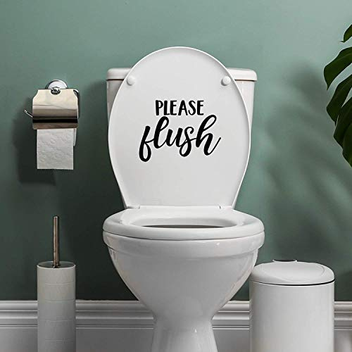 Vinyl Wall Art Decal - Please Flush - 7 x 8 - Modern Inspirational Funny Quote Sticker for Home Bedroom Office Bathroom Store School Restroom Decor