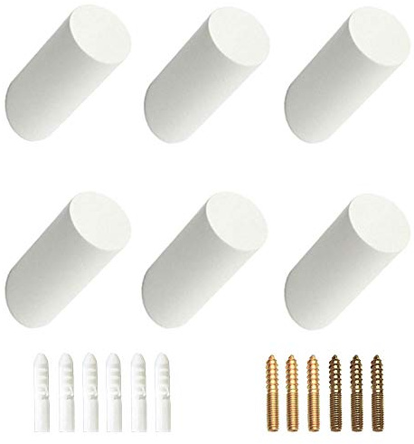 Gativs 6 Stück Haken Holz Haken Wandhaken Garderobenhaken Holz Wandhaken Kleiderhaken Kit Holz Kleiderhaken zum Aufhängen von Mänteln Mützen Schals Kleidung