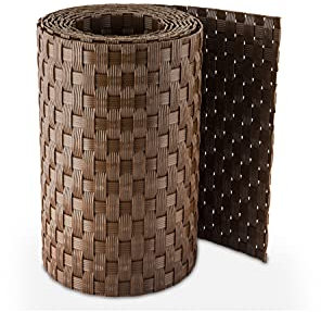 PE - Rattan Matte 300x90 cm Balkonsichtschutz, Sichtschutzmatte, Fb. 01 braun Top Qualität ! 3 Meter Matte