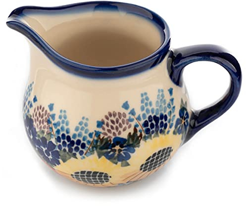 Poterie polonaise artistique en céramique « Dalia » Boles - Saucière en céramique - Saucière pour sauces chaudes sauces, vinaigrettes, lait, 600 ml | E411