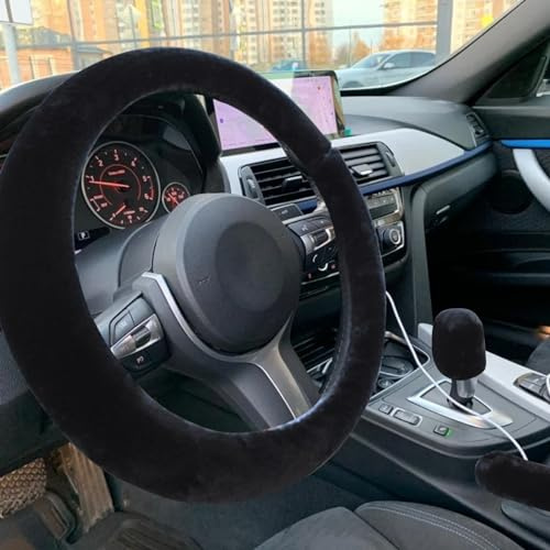 Lenkradbezug Plüsch,3 Stück Auto Lenkradbezug Lenkradhüllen Lenkradheizung Nachrüsten Lenkradabdeckung,Anti Rutsch Warme Wolle Plüsch Lenkrad Abdeckung Auto Lenkradhülle,Rutsch Warme Lenkradhülle Anti