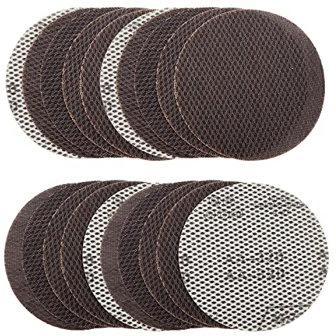 Schleifgitter Klett Netz-Schleifscheiben 125mm 20 Stück 320 Körnung staubfreien Schleifen Schleifpapier Nass- und Trockeneinsatz für Holz, Spachtel, Lack, Kunststoff & Metall
