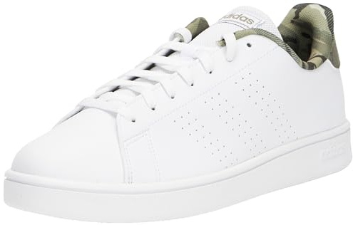adidas Herren Advantage Base Shoes, Cloud white/Cloud white/orbit green, 45 1/3 EU