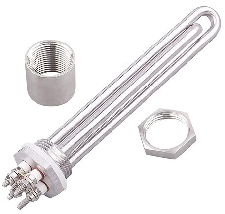 MSEURO Immersion Solaire d'élément Chauffant de 12v avec Le Chauffe-Eau électrique Tubulaire de 1 Pouce BSP 100W 200W 300W 400W 600W Chauffe-Eau Lucky (Color : A, Size : 12V 200W)