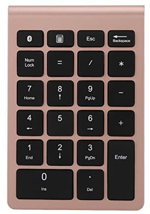 Ator Keypad Number Pad Laptop Air Rose Gold With 00 Numeric Pink Wireless Keyboard Gugxi,Bt304 22 Keys Numeric Keypad Mini Keyboard for 5.0 (Rose Gold)