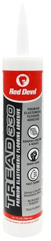 Red Devil 079012 Tread 330 Premium Elastomeric Flooring Adhesive, 10.1 oz., White Pack of 12