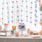 AINIUNIU 52 Pies Guirnalda de Sirena Iridiscente, Sirena, Estrella de mar, Medusa, Concha Guirnalda de Papel Holográfico de Doble Cara para Decoraciones de Fiesta de Baby Shower con Temática Marina