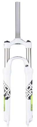 FukkeR 26 Zoll Mountain Front Gabel Mountainbike Schnellspanner Gabel 9MM Fahrrad Mechanischer Federgabel Gabeln 1-1/8'' Straight Tube Federweg 105mm XC AM Manuell Lockout(White Green)
