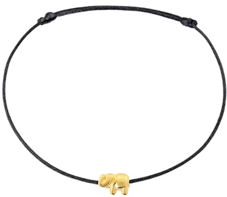 Selfmade Jewelry Fußkettchen Damen Elefant Silber Handgemachtes Fußband Größenverstellbar Inkl. Geschenk-Verpackung