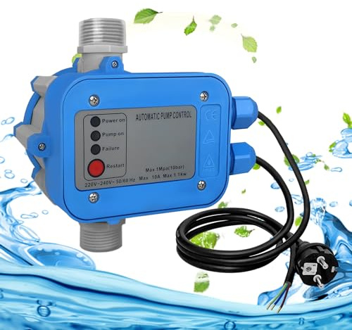 LILIIN Druckwächter Elektronischer Druckschalter für Hauswasserwerk und Gartenbewässerung IP65 Pumpensteuerung mit Stecker 10 bar Konstanter Wasserdruckregler für Wasserpumpe Gartenpumpe
