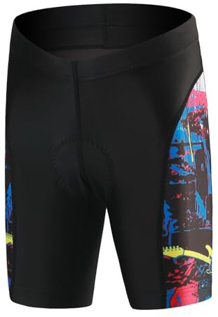 Amur Leopard Enfant Ensemble Maillot de Cyclisme à Manches Courtes + Cuissard Shorts avec Coussin pour Garçon Fille, Blanc-Cuissard, S/3-4 Ans