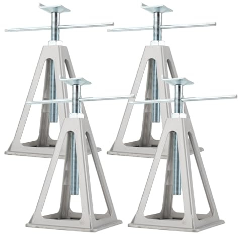 NICCOO 4 x Caravan Axle Stands Aluminium Static Jack Support Stand Adjustable Height 10.6-16.9 inch for Trailers Caravans up to 3600 kg