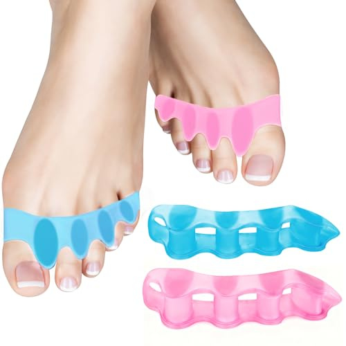 SUNFATT Zehenspreizer,4 Stk,Hallux Valgus Korrektur | Orthopädisches Soft-Gel zur Schmerzlinderung bei Hammer- & Ballenzehen. Waschbar, bequem in Schuhen & nachts tragbar