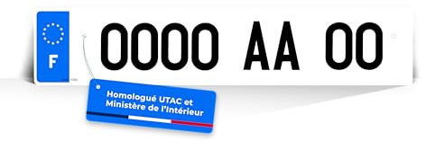 CMAPLAQUE Plaque Immatriculation Voiture homologuée FNI (Ancienne numérotation) - plexiglass 520 x 110 mm