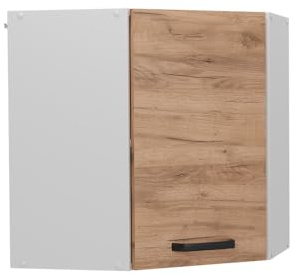 Vicco Eckhängeschrank R-Line, Goldkraft Eiche, 57 cm | Verbindet zwei Küchenseiten · 1 Einlegeboden · 1 Tür · Tiefe – 31 cm · Platzsparende Ecklösung ✓