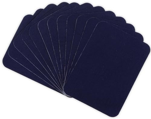 12 Stück 10,5 x 7,5 cm Flicken zum Aufbügeln Stoff-Reparaturflicken Bügelflicken zum Aufbügeln für Kleidung, Dunkelblau Patches Jeans Aufbügelflicken für Lochreparatur und Dekoration