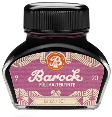 Barock 1920 Füllhaltertinte Erika, Violett, 30 ml | Lila Schreibtinte im 30-ml-Tintenglas, kräftig und intensiv für Füllfederhalter, Glasfeder und Kalligrafie