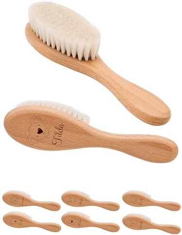 wunderwunsch® - Babyhaarbürste, Haarbürste Baby, Baby Kamm, Haarbürste personalisiert, Kinder Haarbürste, Babygeschenk Mädchen, Bürste Tiermotiv (Koala)