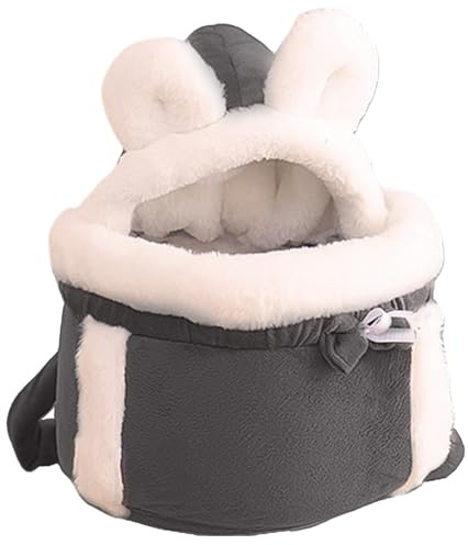 Katzenbeutel Träger weicher & Warmer Katzenhund -Frontträger Doppelpockt Cat Rucksack Träger bequemer Winter -Plüsch -Rucksack für Katzen Haustier Hängende Brustbeutel für Outdoor -Reise, L, Hundevor