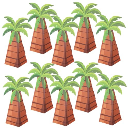 Cabilock Palmenförmige Bonbonboxen 10 Stück Aus Papier Hawaiianische Süßigkeitenverpackung Für Sommerparty Vielseitige Geschenkboxen Zum Basteln Und Dekorieren