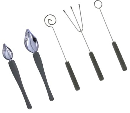 Zerodeko 1set Chocolate Dipping Tool and Sauce Painting Spoon for Fondue and Dessert Decoration Includes Grey for Nuts Fruits Candies and Cake Dipping